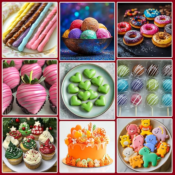 Oil Based Food Coloring - 15 Vibrant Rainbow Colors Edible Oil Food Dye Set, Flavorless Concentrated Oil Based Food Coloring for Chocolate, Baking, Cake Decorating, Candy Melts, Cookies, Frosting - 0.25 Fl. Oz