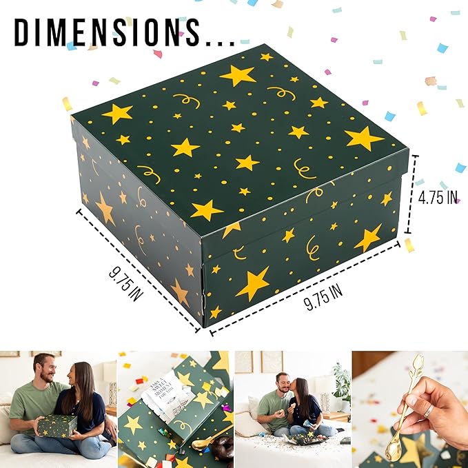 Explosion Gift Box with Treats – Premium Surprise Snack Box with Donuts, Cookies, Chips & More – Blank Design for Any Occasion – Party, Celebration, or Just Because Gift (Explosion Gift Box)