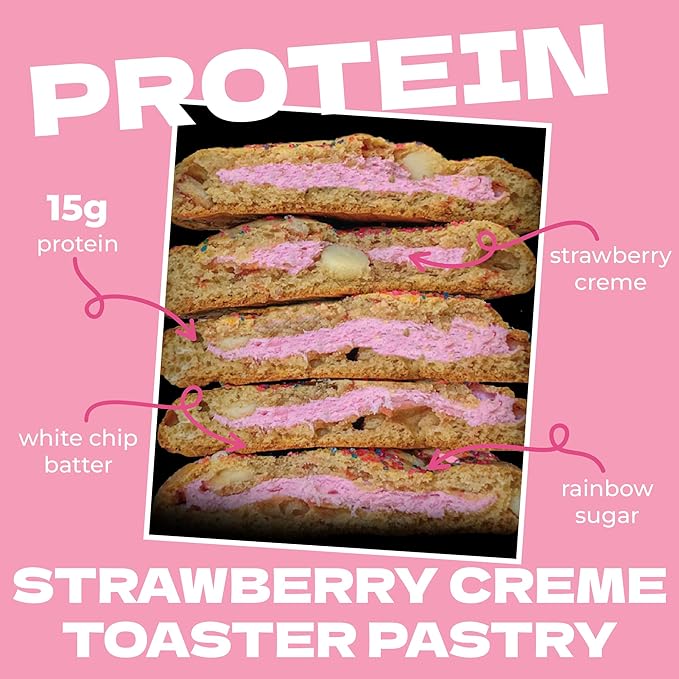 My Cookie Dealer Protein Cookies, Strawberry Creme (2.2oz, Pack of 3) - 15g Protein per Cookie - Individually Wrapped Workout Snacks for On-The-Go Travel