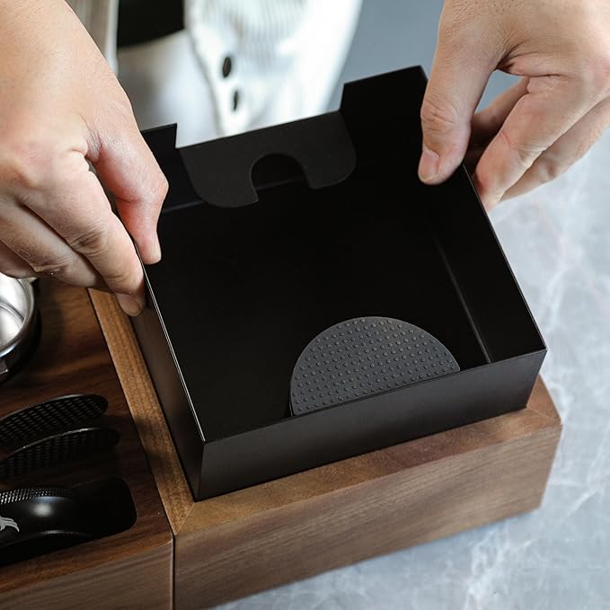 58mm Walnut Espresso Accessories Set – Premium Barista Kit for All 58mm Espresso Machines – Includes Tamper, Tamping Station, Distributor, Knock Box & Dosing Funnel