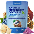 Mushroom Coffee Creamer, Blueberry Flavored, Probiotics, MCT Powder and 6 Mushrooms | Lion's Mane, Turkey Tail, Reishi, Maitake, Chaga, Cordyceps | Boosts Energy, Focus, Supports Immunity | Gluten-Free, Vegan, 6.35 Oz