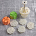 Moon Cake Mold Set Cookie Stamp 5pcs 100g Stamps, Thickness Adjustable DIY Cookie Press Decoration Cake Mold Hand Cutter Set