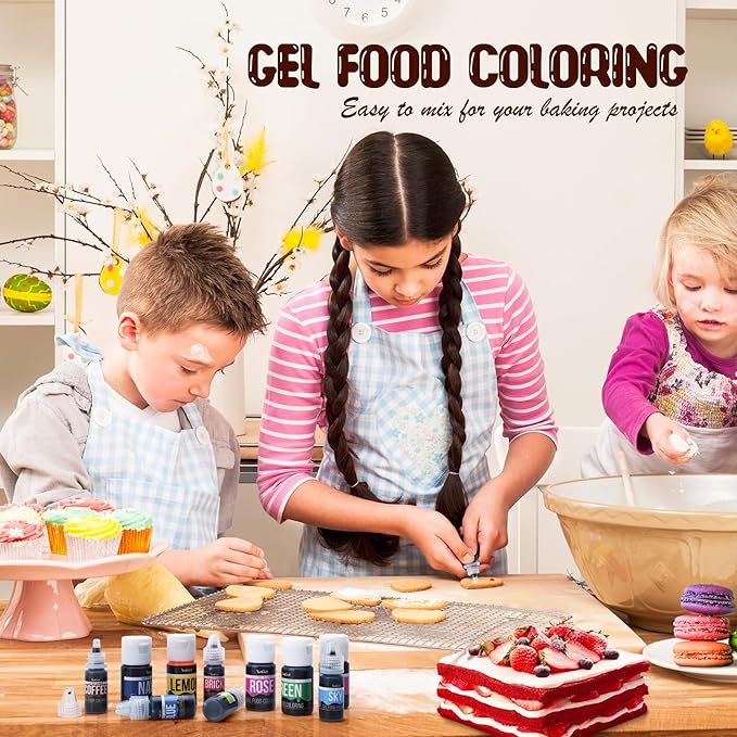 Food Coloring Gel - Vibrant Color Gel Food Coloring for Cake Decorating, Baking, Easter Egg, Icing - Tasteless Food Color Dye for Fondant, Cooking, Slime, Airbrush (Red, 5.3oz)