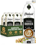 Elmhurst 1925 Pistachio Milk Barista Edition – 32 Ounce (Pack of 6) Plant-Based, Vegan, Dairy-Free, Non-GMO, Kosher, Froths for Lattes & Iced Coffee, 3g Protein per Serving, Simple Ingredients