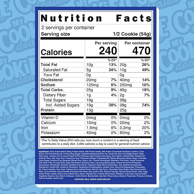 My Cookie Dealer Protein Cookies, Most Loved Childhood Cupcake (12-Pack, 3.8oz Each) - 25g of Protein per Cookie - Individually Wrapped Workout Snacks for On-The-Go Travel