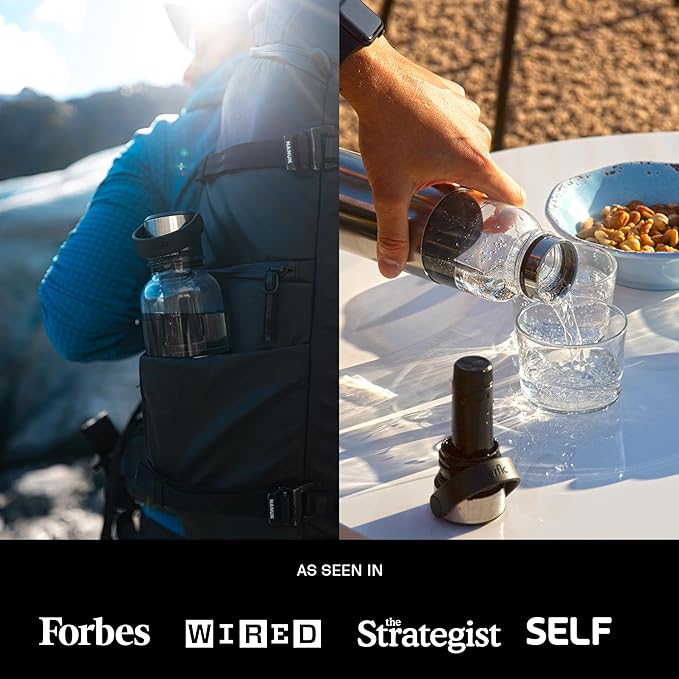 Portable Soda Maker - Sparkling Water Maker with 17 oz Bottle | On-Bottle Carbonator | Stainless Steel & Tritan | Refillable CO2 Capsules