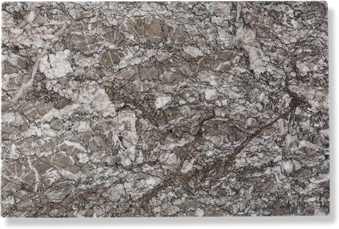 Koville Natural Marble Cutting Board for Kitchen Pastry Bread, 12" x 8" Real Stone Slab Marble Cheese Board for Counter, Decorative Boards Serving Boards for Home Kitchen(Morocco-Zagora Gray)
