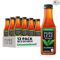 Pure Leaf Iced Tea, Unsweetened Real Brewed Tea, Zero Sugar & Zero Calories, 18.5 Fl Oz (Pack of 12)