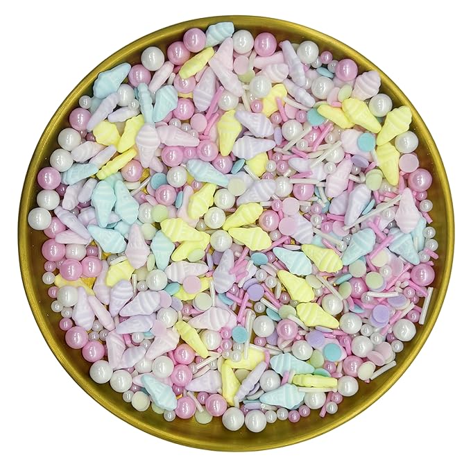 Dynastang Ice Cream Sprinkles Mixed Style Edible Cake Decorations Cupcake Toppers Cookie Perfect for Cakes, Cupcakes, Desserts Toppings 3OZ