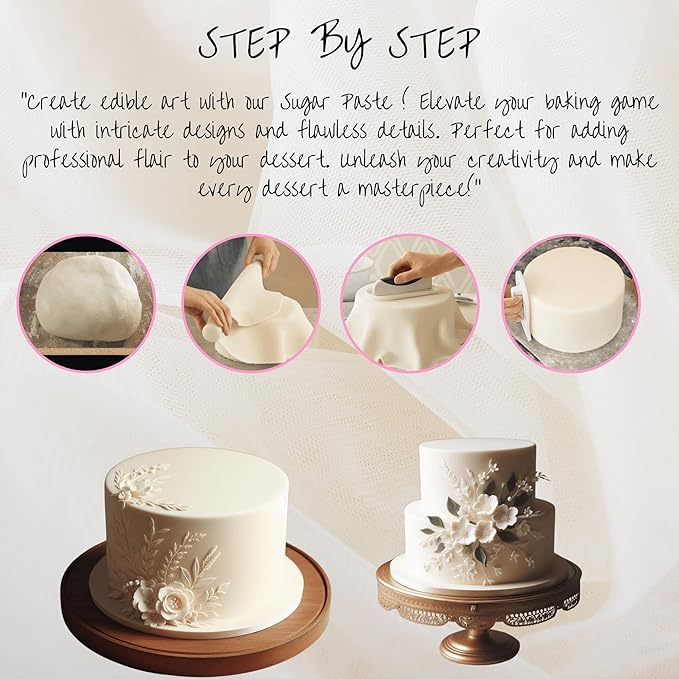 Confect Ivory Fondant for Cakes – 8.8 oz Chef’s Choice for Cake Decorating, Sculpting & Baking | Vegan, Gluten-Free, Nut-Free, Palm Oil-Free – 8.8 Oz
