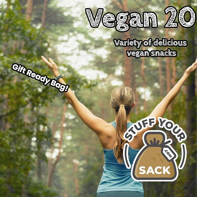 Vegan & Gluten‑Free Snack Variety Pack – Care Package with 40 Count Dairy‑Free, Non‑GMO Treats – Chips, Fruit Snacks & Bars for Adults and Kids by Stuff Your Sack