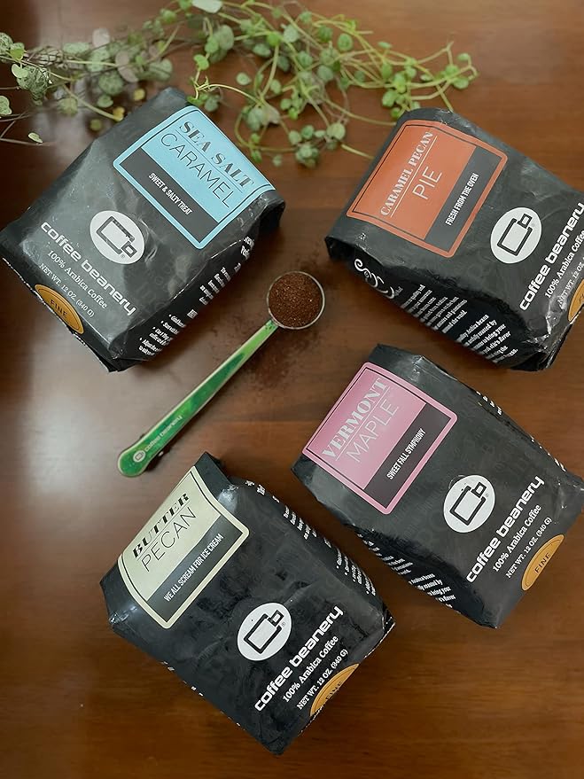 Sea Salt Caramel Flavored Coffee, Specialty Arabica Coffee, Medium Roast, 12 ounce, Automatic Drip (Ground)