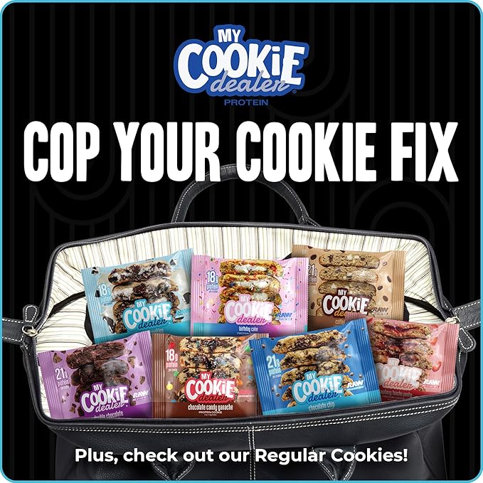 My Cookie Dealer Protein Cookies, Milk and Cookies (4oz, Pack of 3) - 18g Protein per Bag - Individually Wrapped Workout Snacks for On-The-Go Travel