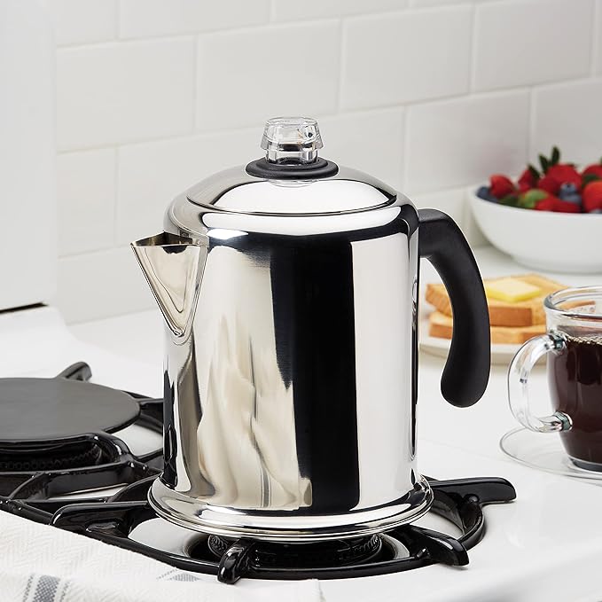 Farberware Classic Yosemite Stainless Steel Coffee Percolator - 8 Cup, Silver