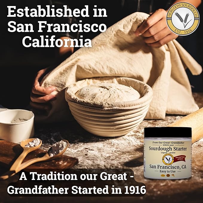 109 Year Old San Francisco Sourdough Starter Culture | Est. 1916 by our great-grandfather | Easy to follow instructions | Includes detailed instructions and recipe |