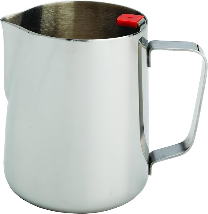 Rattleware 20 oz Stainless Steel Thermometer Clip Pitcher – Perfect for Home, Cafes, Hotels, Offices & Commercial Use – Trusted Barista Choice for Steaming & Frothing Beverages