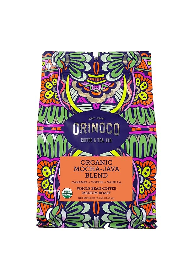 Orinoco Organic Mocha-Java Blend 2.5lb bag, Medium Roast, Whole Bean Coffee, 100% Organic Fair Trade Arabica beans…