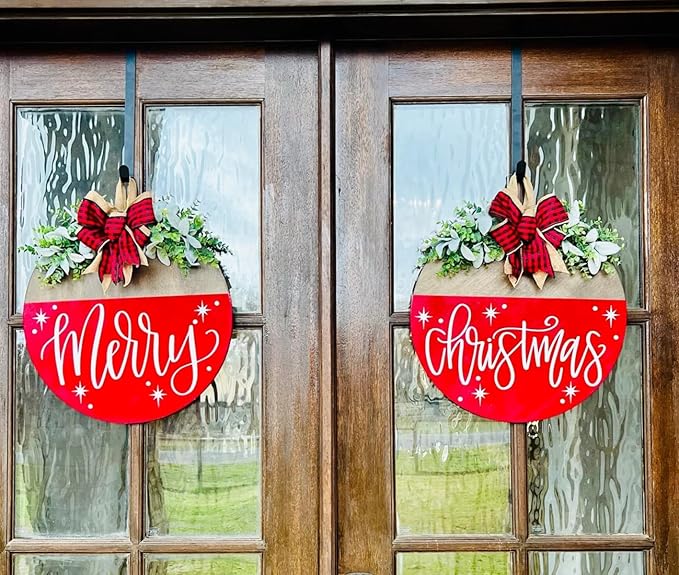 Large Christmas Stencils 12” Christmas Stencil for Painting on Wood Holiday Stencils for Crafts Reusable Merry Christmas Drawing Templates for Door Hanger Porch Wreath Doormat Decor