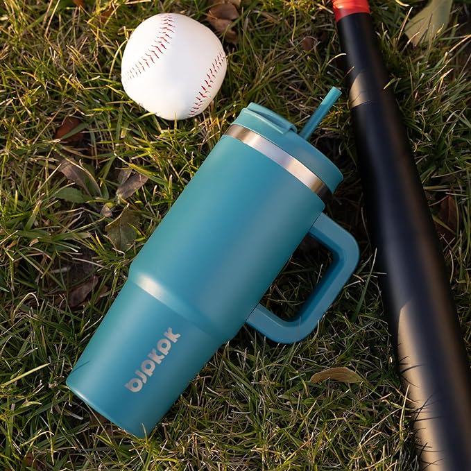 BJPKPK Tumbler With Handle 30 oz Stainless Steel Insulated Tumbler With Lid And Straw For Water Or Ice Coffee,Lavender Green