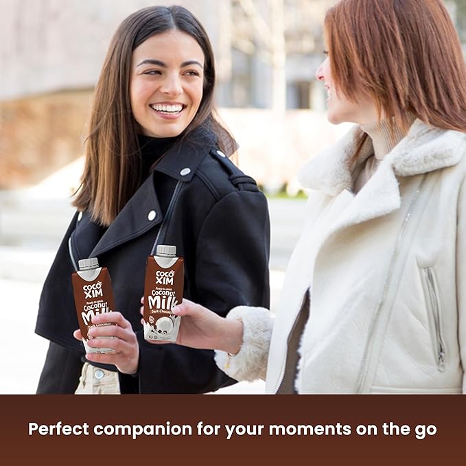 COCOXIM Ready to Drink Dark Chocolate Coconut Milk – 11 oz (Pack of 12) | 100% Vegan & Plant Based |Halal & Kosher Certified | Gluten & Lactose Free | Perfect to Add to Cereals, Smoothies and Desserts