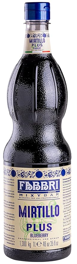 Fabbri Premium Flavoring Syrup, Blueberry, New Enhanced Flavor, All Natural, Made in Italy, 33.8 Ounce (1 Liter)