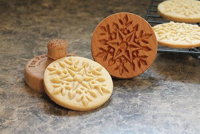 Wood Cookie Stamp, 2.5 Inch (Snowflake CS-017)