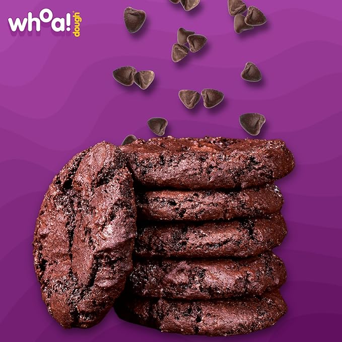 Whoa Dough Ready to Bake Cookie Dough Brownie Batter – Certified Non-GMO, Kosher, Gluten Free – Plant-Based Snack Dough Made with Real Ingredients – 24 Pack