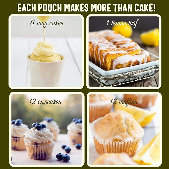 Sweet Logic Keto Baking Mix - Lemon Muffin - Gluten-Free - Dairy Free - Diabetic-Friendly - High Protein - Low Sugar - Low Carb - Quick 20-Minute Prep (1-2G Carbs Per Serving)