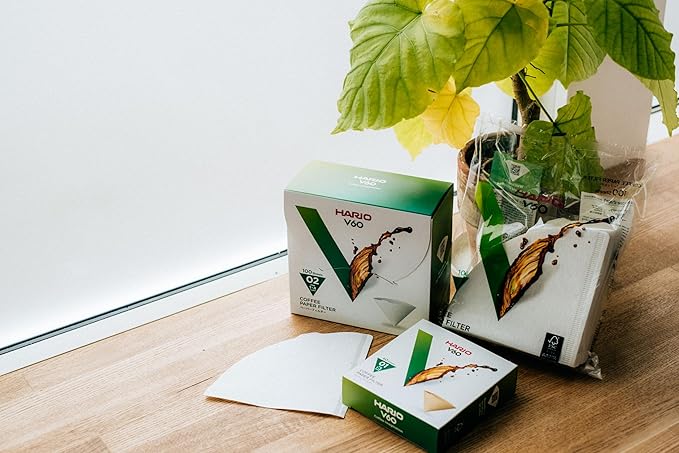 Hario V60 Paper Coffee Filter, Size 02, White, 100ct Box
