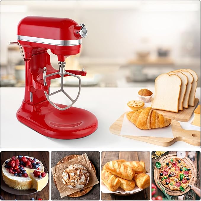 Stainless Steel Paddle Attachment Rust-Resistant Compatible with KitchenAid 5-6QT Mixer, Bowl Lift Stand Mixer Attachment for Quick Kneading of Bread, Pasta, Cookies, Pizza, Etc. Dishwasher Safe