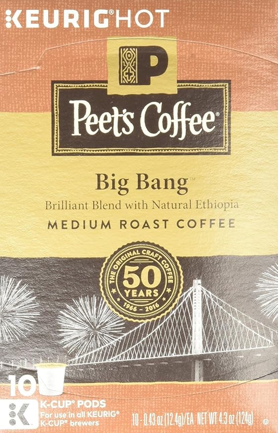 Peet's Coffee K-Cup Packs Big Bang Medium Roast Coffee 10 Count (Pack of 4)