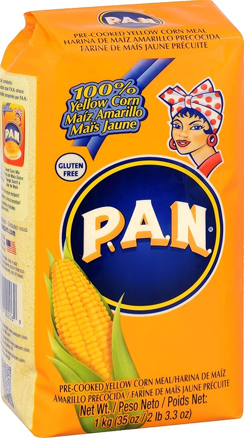 P.A.N. Yellow Corn Meal – Pre-cooked Gluten Free and Kosher Flour for Arepas (2.2 lb/Pack of 2)