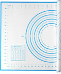 Baking Mats Silicone Kitchen Counter Dough Rolling Mat,Anti-slip Silicone Dough Mat with Measurement,24 x 16 Inches (Blue)