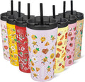 BJPKPK 18oz Tumbler With lid And Straw Stainless Steel Travel Coffee Mug Insulated Tumblers Cups,Hawaii Fruits Purple