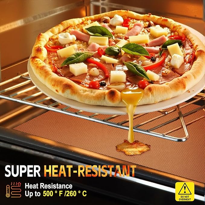 Large Oven Liners for Bottom of Oven, 17"x75" Heavy Duty Non-Stick Oven Liner Mat, Reusable Heat Resistant Grill & Baking Mat, BPA/PFOA Free Roaster Liners, Fits Electric, Gas, Toaster Ovens (Copper)