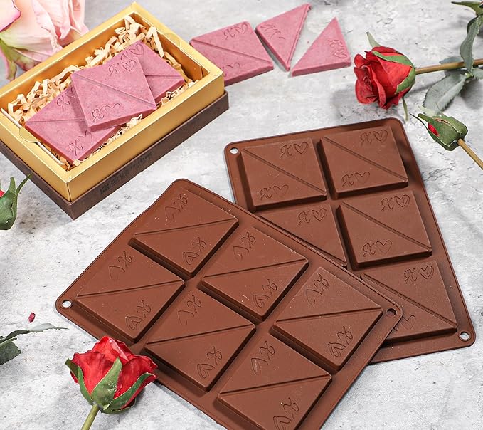 Webake Square Break-Apart Chocolate Mold, 2 Pack Silicone Conversation Chocolate Molds, Romantic Couples Chocolate Mold