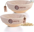 Bread Proofing Baskets for Sourdough Bread Baking - Set of 2 9" Round Banneton Baskets with Liners, Made of Finest Indonesian Rattan - Bake Perfect Artisan Bread Loaves at Home Like a Pro