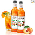 Monin - Peach Syrup, Fresh and Juicy Flavors, Great for Iced Teas, Lemonades, and Sodas, Non-GMO, Gluten-Free (1 Liter, 2-Pack)