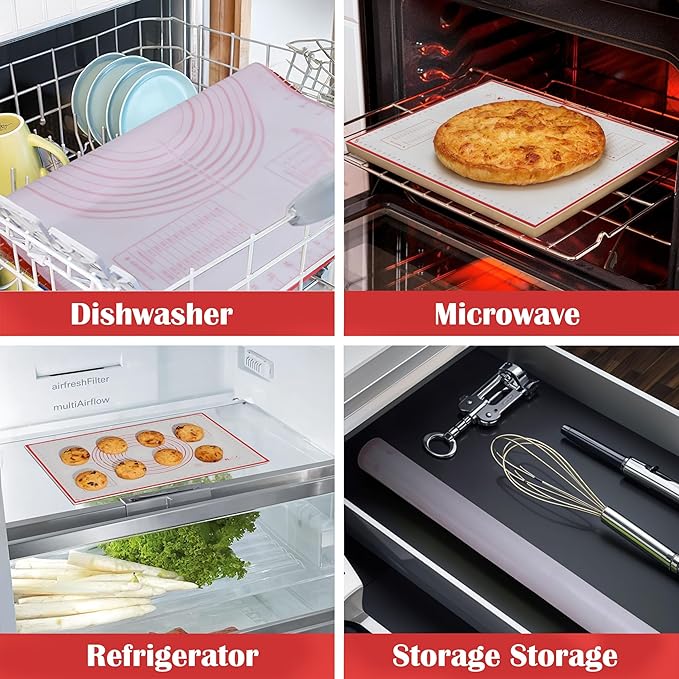 BlueBark 2 PCS - 28"L x 20"W Non-stick Silicone Baking Mat for Pastry & Dough, Sourdough Bread Making Tools, Kitchen Counter, Cooking Enthusiasts