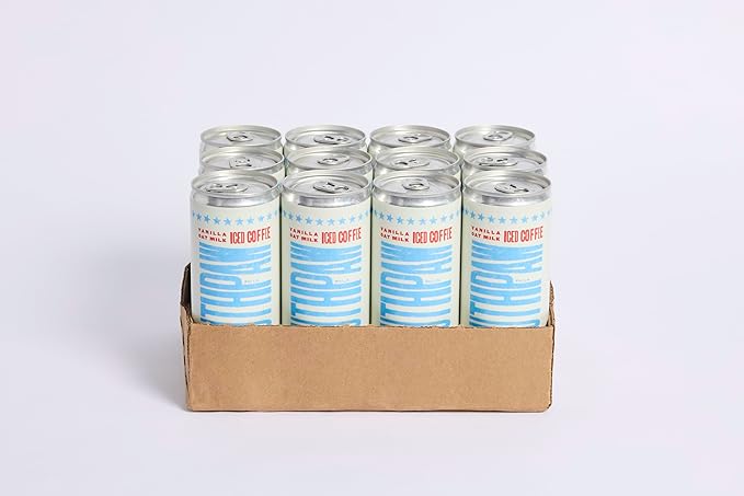 Rival Bros Southpaw Ready to Drink Iced Coffee, Vanilla Oat Milk Flavored, 7.5 Fl Oz, 12 Count, Perfect for On-the-Go, 100mg Caffeine, Easy to Drink Canned Coffee