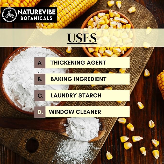 Naturevibe Botanicals Corn Starch 5lb Premium Quality | Used for Baking and as Thickener