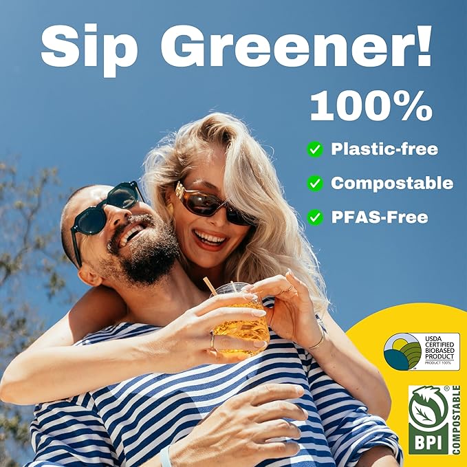 HAY! Stir, Natural coffee stir sticks, fully compostable made from wheat stems, our stir sticks are ideal for hot and cold beverages, 5’' pack of 500