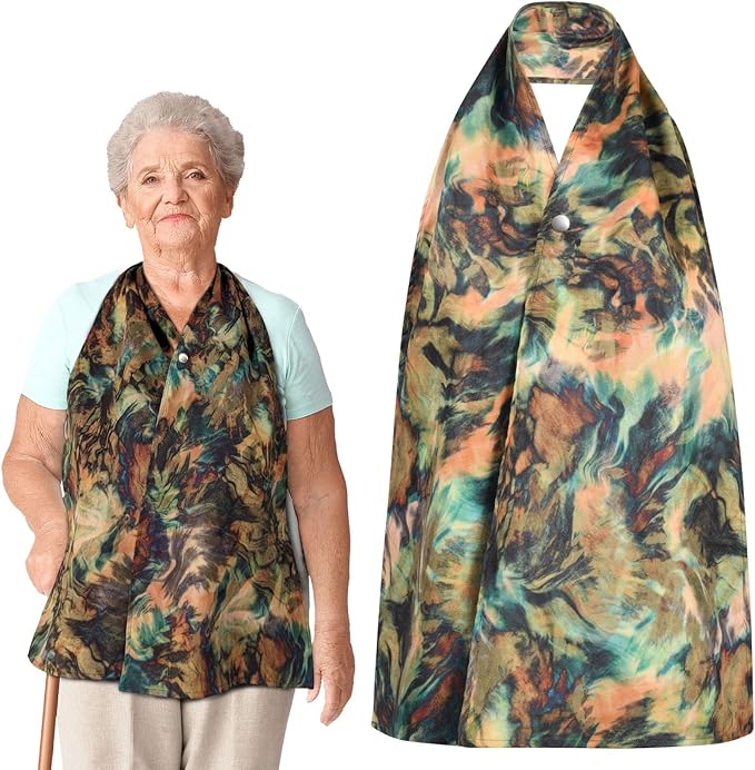 Adult Bib Scarf - Dignified Alternative to Bibs | Washable and Reusable Clothing Protectors for Eating
