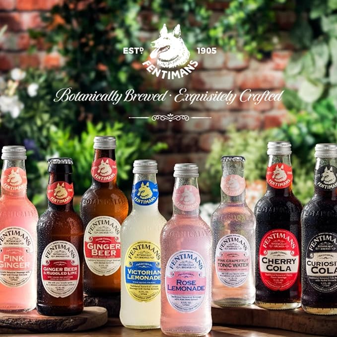 Fentimans Sparkling Victorian Lemonade - Lemon Sparkling Water, Great Over Ice or as Mixer, All Natural Ingredients, Craft Soda, Botanically Brewed - 9.3 Fl Oz (Pack of 12)