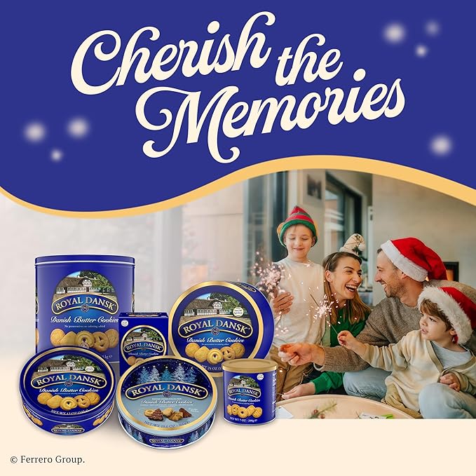 Royal Dansk Danish Butter Cookies, Premium Assorted Cookies in a Gift Tin, Great for Sharing and Gifting, 48 oz