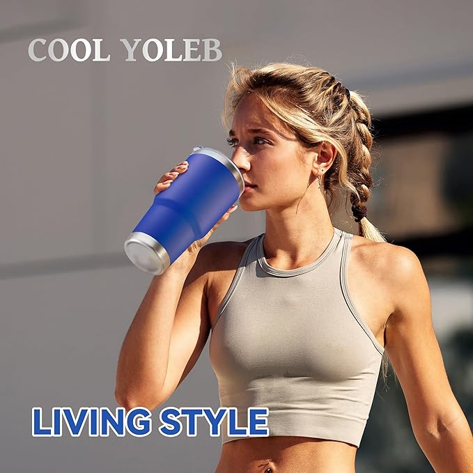 30 oz Tumbler with Lid Stainless Steel Tumblers Bulk Vacuum Insulated Cup Reusable Powder Coated Travel Mug Double Wall Leak Proof Cups Keep Cold Drinks for 12 Hours Blue, Set of 12