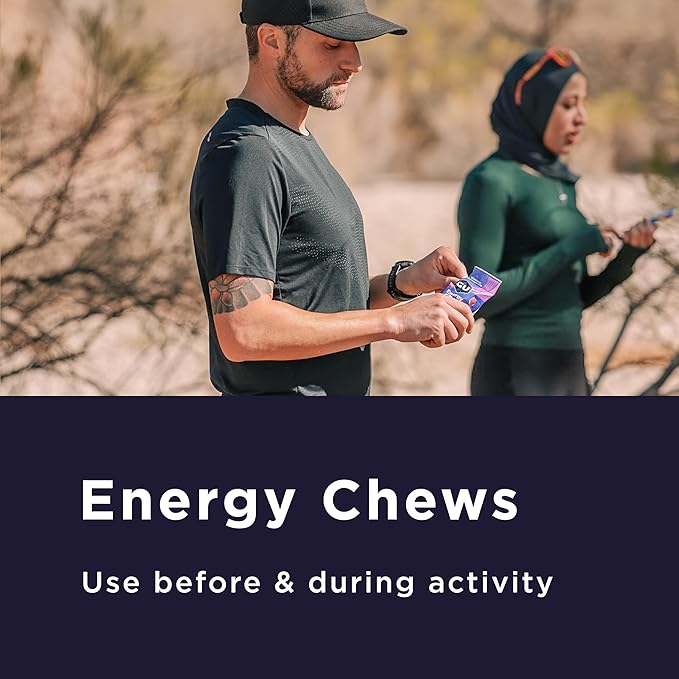 GU Energy Chews, Lemonade Energy Gummies with Electrolytes, Dairy-Free, On-The-Go Energy for Any Workout, 12 Bags (24 Servings Total)
