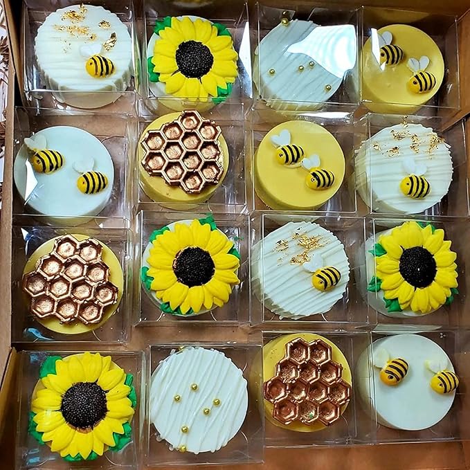 RomanticBaking 150 Pack 2.17x2.17x1.38 Inches Single Macaron Boxes Brownie Boxes Moon Cake Boxes Small candy boxes for wedding favors