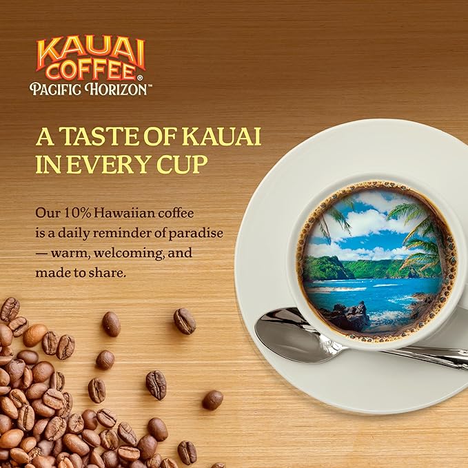 Kauai Coffee Ground Coffee – Smooth, Rich – Banana Flavor with Creamy Vanilla – Arabica Coffee, 10% Hawaiian with No Bitterness – Banana Crème, 1 Pack of 10oz
