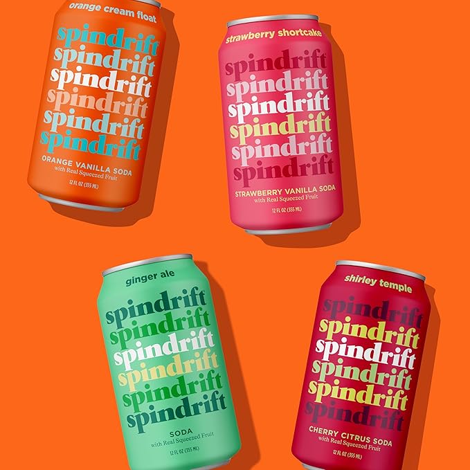 Spindrift Soda Variety Pack with Real Squeezed Fruit 12 Pack Case